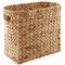 Casafield Woven Magazine Holder with Handles - Water Hyacinth Storage Basket for Bathroom, Living Room, Home Office